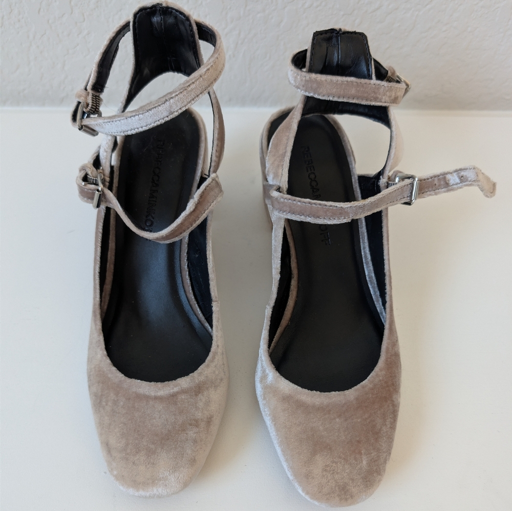 Rebecca Minkoff Velvet Ankle-Strap Pumps